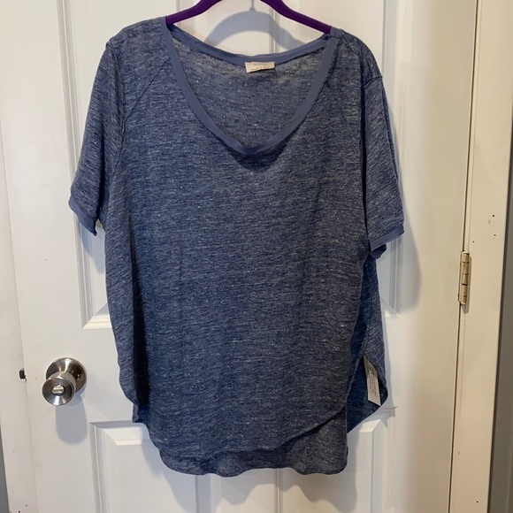 Wrap London Linen Tee w Silk Trim NWT - Picture 1 of 12